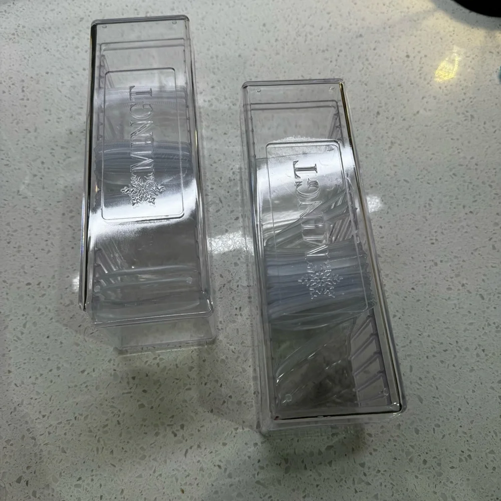 Set of 2 acrylic trinket and jewelry box includes 80 jewelry pouches New